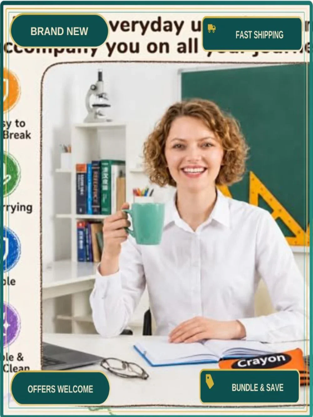 24 Pcs Crayon Canvas Cosmetic Bags Bulk Teacher Gifts Party Favors